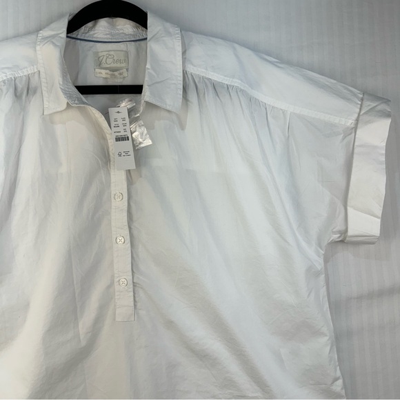 J. Crew White %100 Cotton Buttoned Pop Over Polo Shirt Relaxed Fit Plus Size XXL - Picture 4 of 7